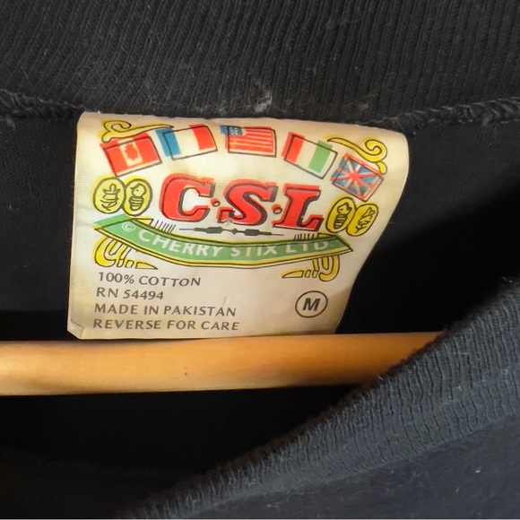 Vtg 70s/80s Cherry Stix Ltd black jungle Short Sleeve shirt Safari M - Picture 2 of 6